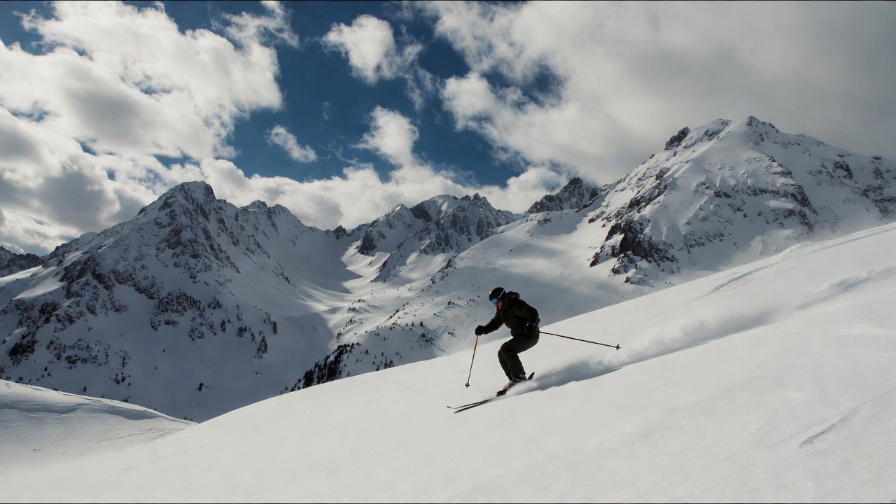 পর্বতে স্কিয়িং করতে থাকা একজন খেলোয়াড়ের এআই নির্মিত চিত্র। ছবি: গ্রোক